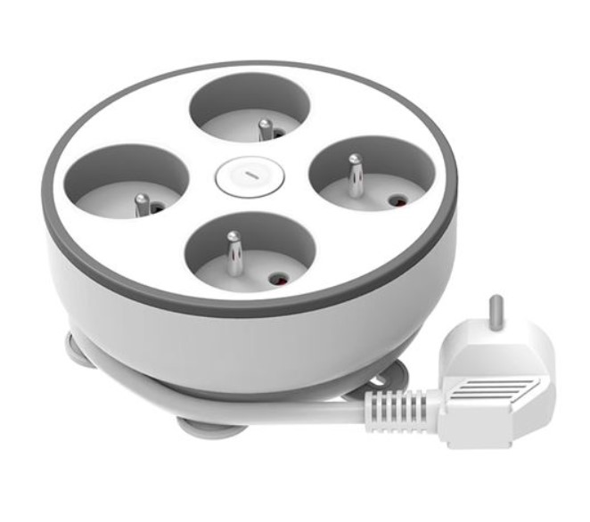 Solight 4z prodlužovací přívod, 2m, 3 x 1mm2, bílý, vypínač PP147