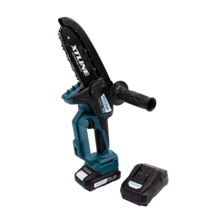 XTLINE aku řetězová mini pila bezuhlíková 18 V + baterie 2.0 Ah + nabíječka 2.4 A, XT102972-1B2